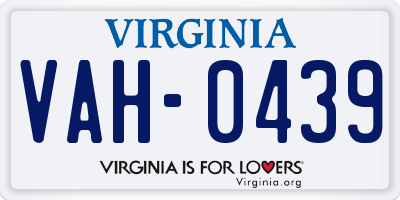 VA license plate VAH0439