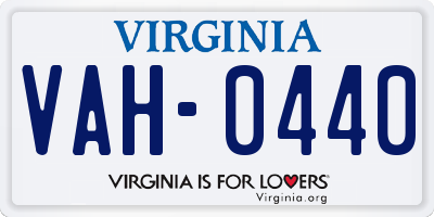 VA license plate VAH0440