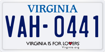 VA license plate VAH0441