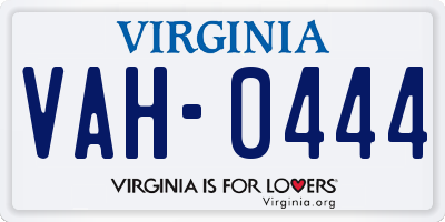 VA license plate VAH0444