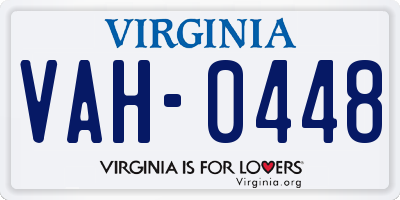 VA license plate VAH0448