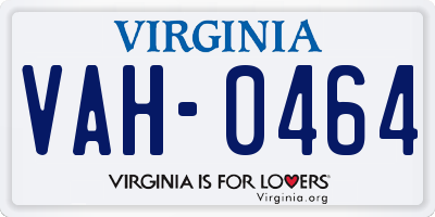 VA license plate VAH0464