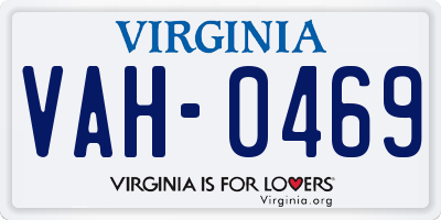 VA license plate VAH0469
