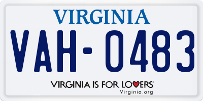 VA license plate VAH0483