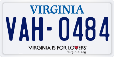 VA license plate VAH0484