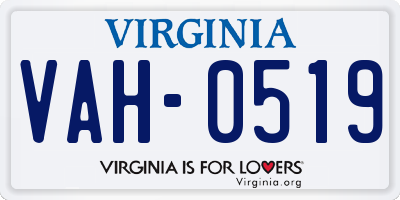 VA license plate VAH0519