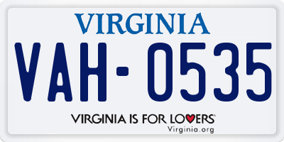 VA license plate VAH0535