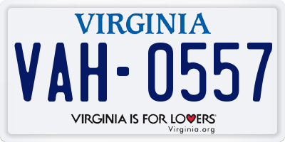 VA license plate VAH0557