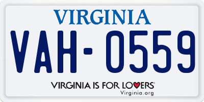 VA license plate VAH0559