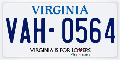 VA license plate VAH0564