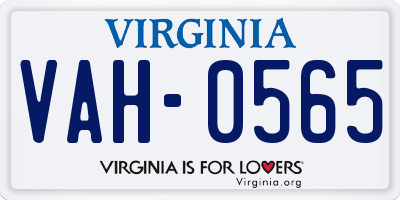 VA license plate VAH0565