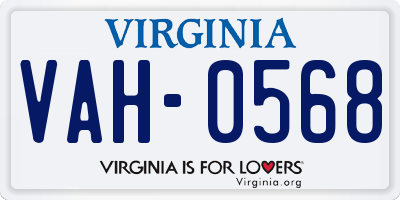 VA license plate VAH0568