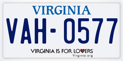 VA license plate VAH0577