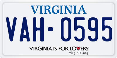 VA license plate VAH0595