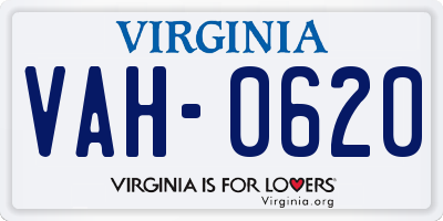 VA license plate VAH0620