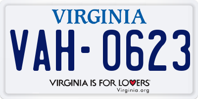 VA license plate VAH0623