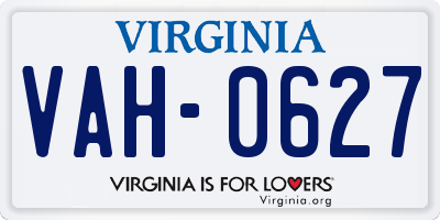 VA license plate VAH0627