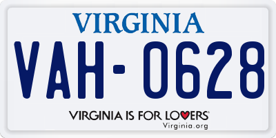 VA license plate VAH0628