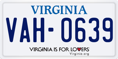 VA license plate VAH0639