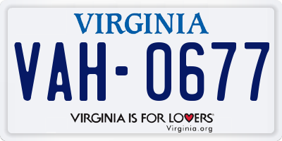 VA license plate VAH0677
