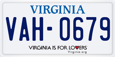 VA license plate VAH0679