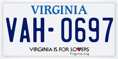 VA license plate VAH0697