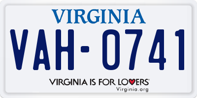 VA license plate VAH0741