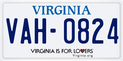 VA license plate VAH0824