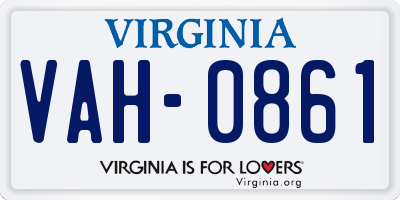 VA license plate VAH0861