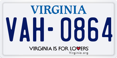 VA license plate VAH0864