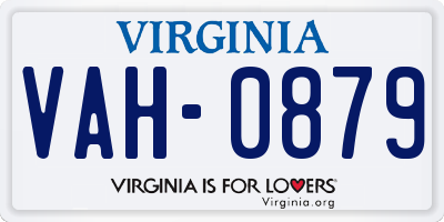 VA license plate VAH0879