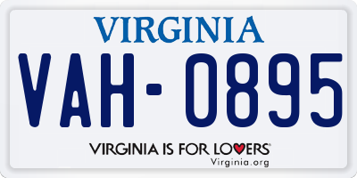 VA license plate VAH0895