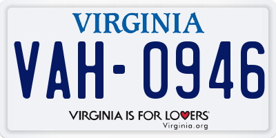 VA license plate VAH0946