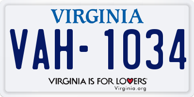 VA license plate VAH1034