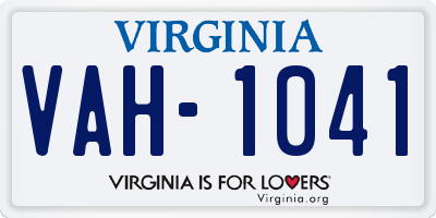 VA license plate VAH1041