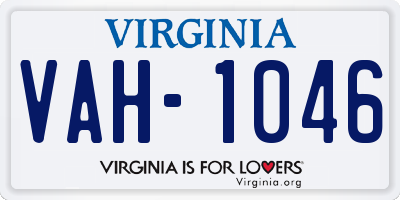 VA license plate VAH1046