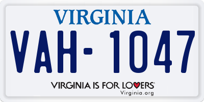 VA license plate VAH1047