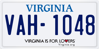 VA license plate VAH1048
