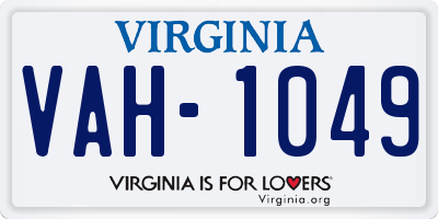 VA license plate VAH1049