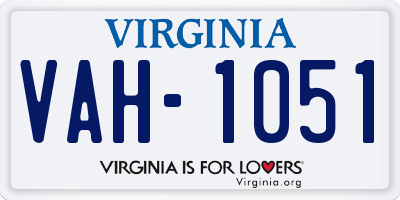 VA license plate VAH1051
