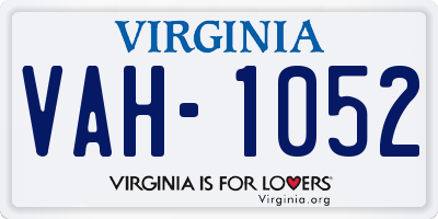 VA license plate VAH1052