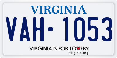 VA license plate VAH1053