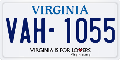 VA license plate VAH1055