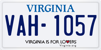 VA license plate VAH1057