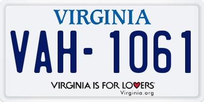 VA license plate VAH1061