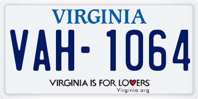 VA license plate VAH1064