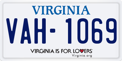VA license plate VAH1069