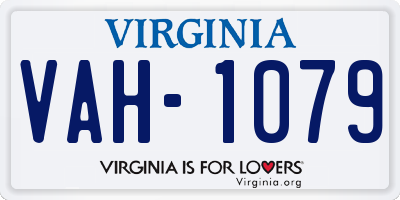 VA license plate VAH1079