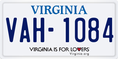 VA license plate VAH1084