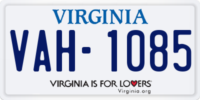 VA license plate VAH1085